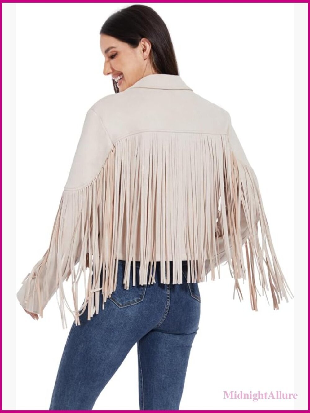 Faux Suede Fringe Western Cropped Jacket Cowgirl Concert Coat